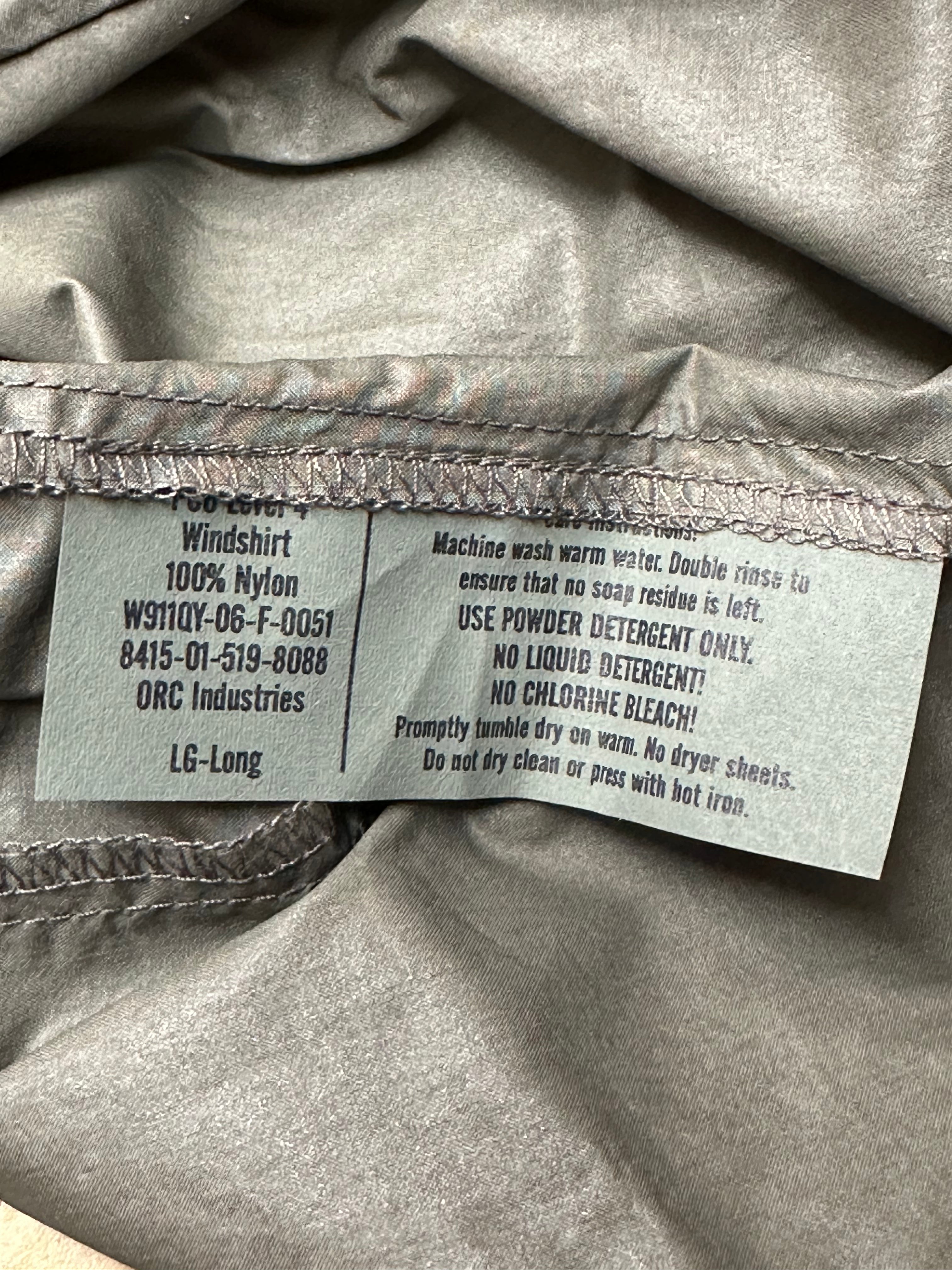 Orc Industries Level 4 Half-Zip Windshirt / Large | AT EASE SHOP Orc Industries Level 4 Half-Zip Windshirt / Large | AT EASE SHOP